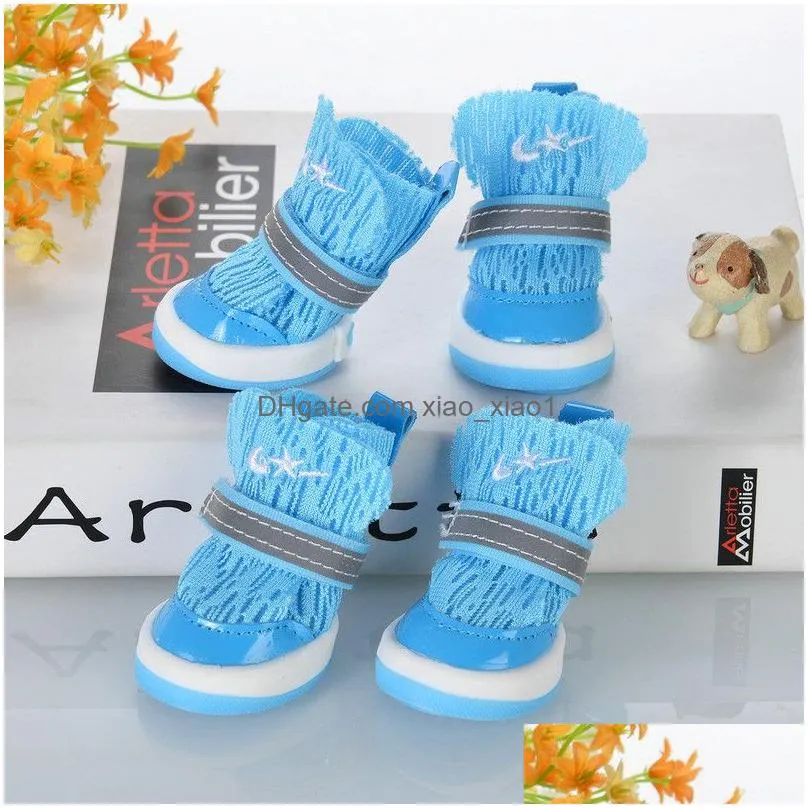 dog apparel 4pcsset waterproof winter pet dog shoes antislip rain snow boots footwear thick warm for small cats puppy dogs socks booties