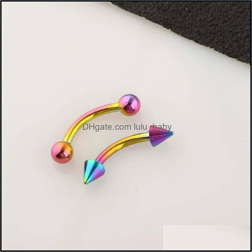 colorful ring body jewelry charm piercing lot stainless steel nose hoop studs cartilage earrings for women men dhs k118fa