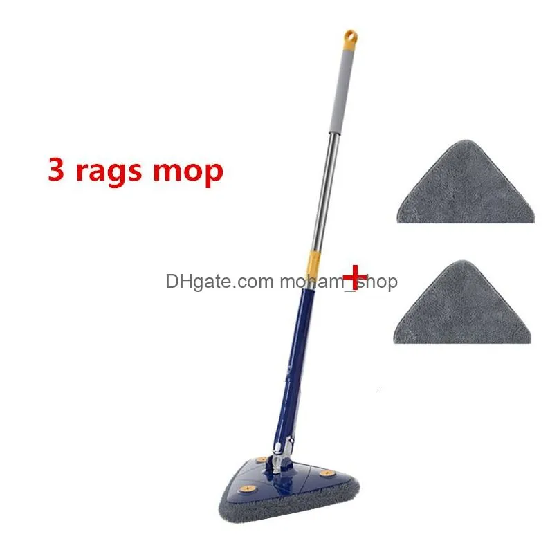 mops triangle mop 360ﾰ rotatable twist squeeze wringing adjustable water absorption telescopic ceiling wall deep cleaning 230721