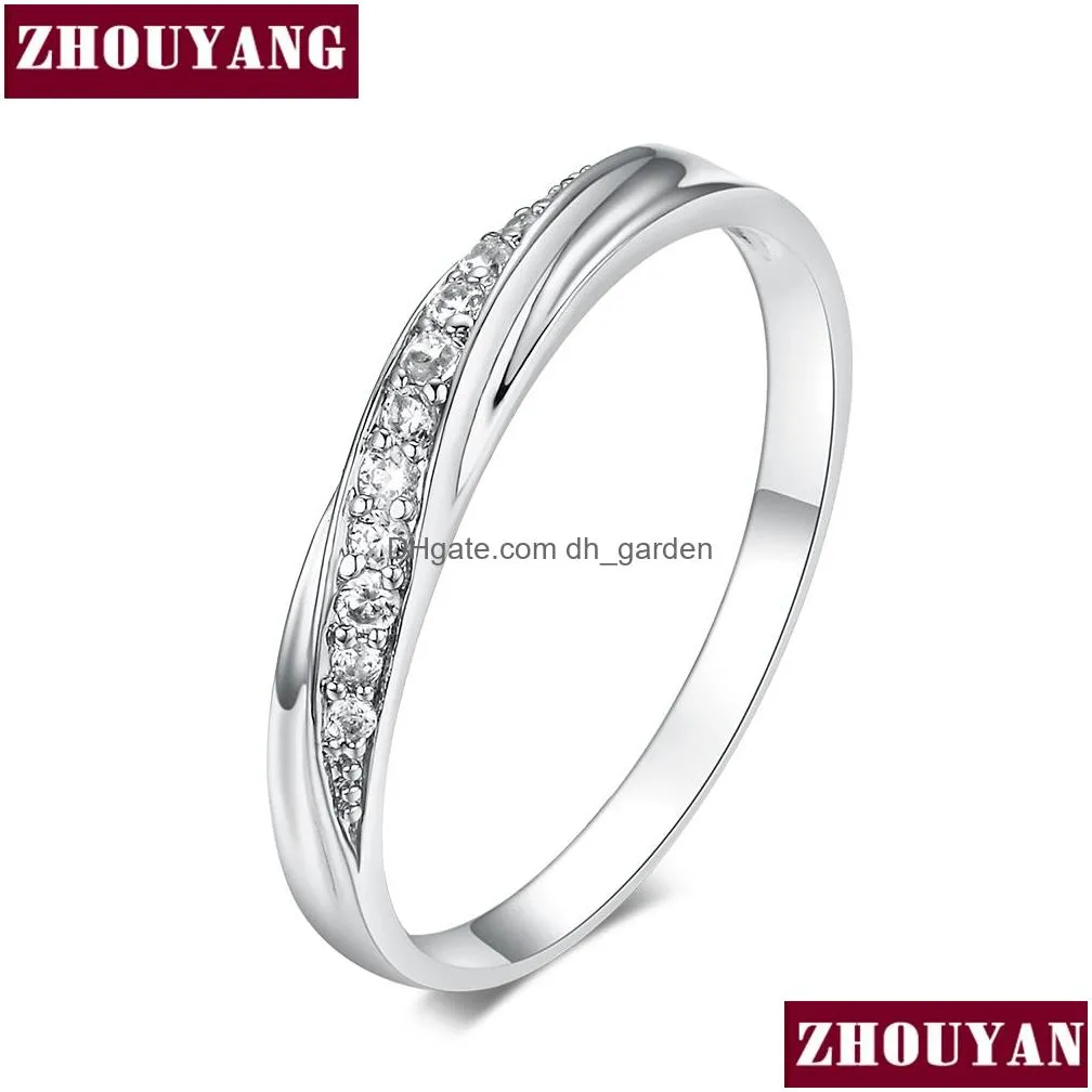 Band Rings Wedding Ring For Women Lovers Simple Cubic Zirconia Rose Gold Color Fashion Jewelry Zyr314 Zyr317 Drop Delivery Je Dhgarden Ot6Cn