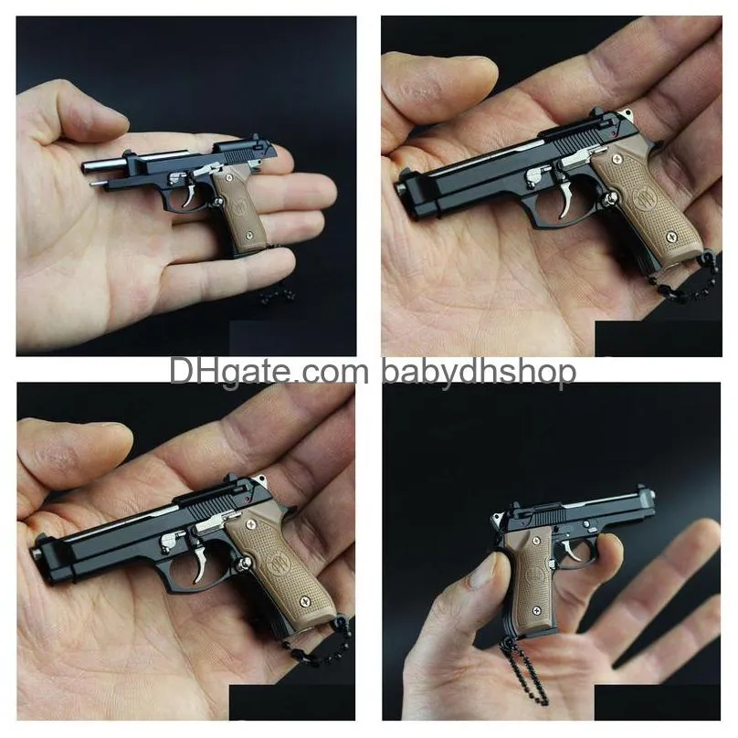 beretta 92f metal pistol gun no letter miniature model keychain gun toys costume props craft pendant mens and womens birthday gifts