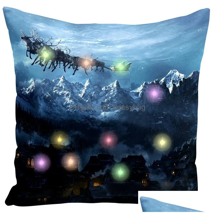 Pillow Case Led Lighting Pillow Case Christmas Cushion Er Home Sofa Pillowcase Living Room Decoration Drop Delivery Home Garden Home T Dhh9Q