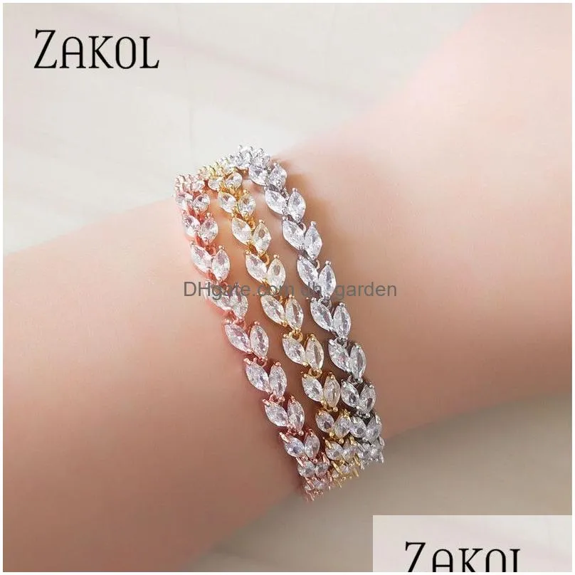 Beaded Trendy Cubic Zirconia Bracelets Bangle For Women Sliver Color Crystal Adjustable Bracelet Wedding Jewelry Drop Delive Dhgarden Otnfm