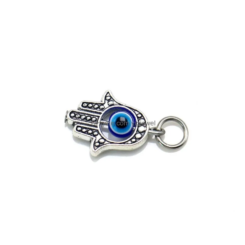 100pcs turkish hamsa hand blue evil eye charms pendant for jewelry making findings diy2551