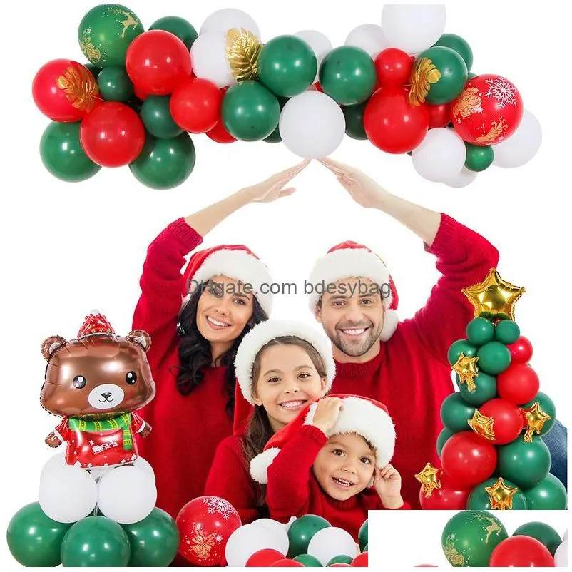 Other Event & Party Supplies Christmas Party Supplies Set Red And Green Latex Balloon Arched Garland Aluminum Foil Balloons Santa Clau Dhmup