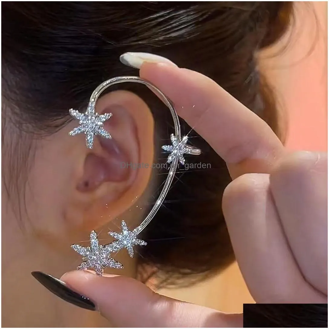 Ear Cuff Sier Plated Butterfly Clip Earrings For Women Ear Clips Without Piercing Sparkling Zircon Cuff Drop Delivery Jewelry Dhgarden Otr6N