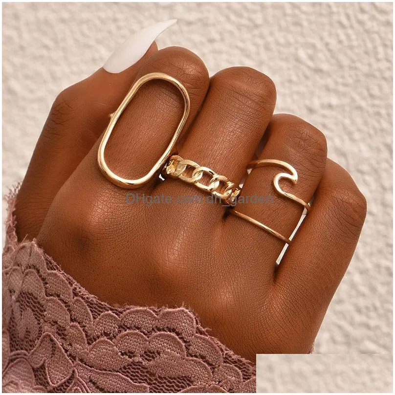 Band Rings Women Ring Set Bague Femme Matching Rings Bohemian Schmuck Finger Drop Delivery Jewelry Ring Dhgarden Ot98Q