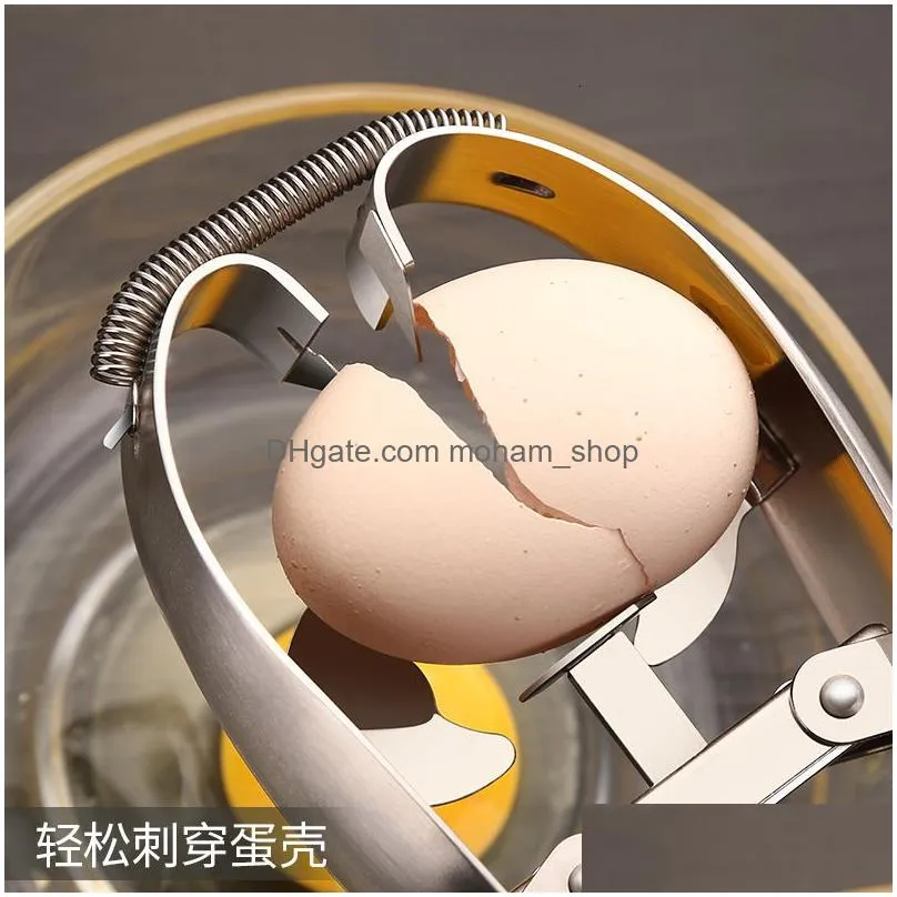 egg tools eggshell splitter 304 stainless steel beater manual quick opener shell peeler baking handheld 230804