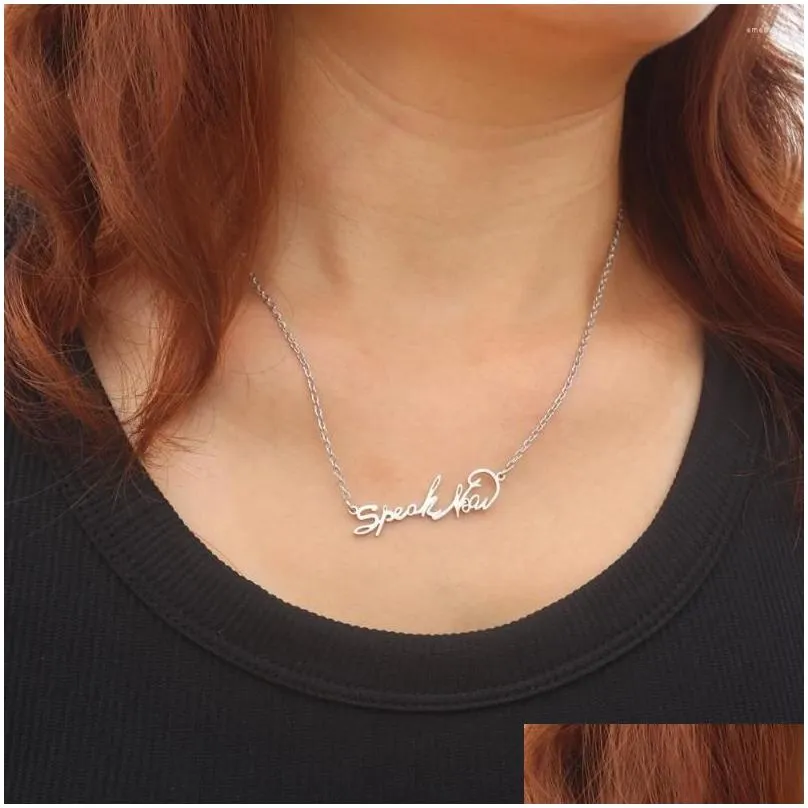 Chains Chains Taylor 1989 Necklace Stainless Steel Chian Speak Now Women Lover Accessories Gifts For Swiftie Fans Drop Delivery Jewelr Ots5E