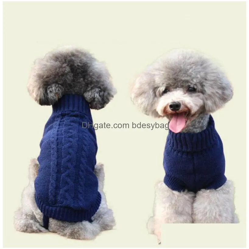 Dog Apparel Warm Dog Apparel Winter Knitted Clothes For Small Medium Puppy Pet Sweater Supplies Drop Delivery Home Garden Pet Supplies Dhr8O