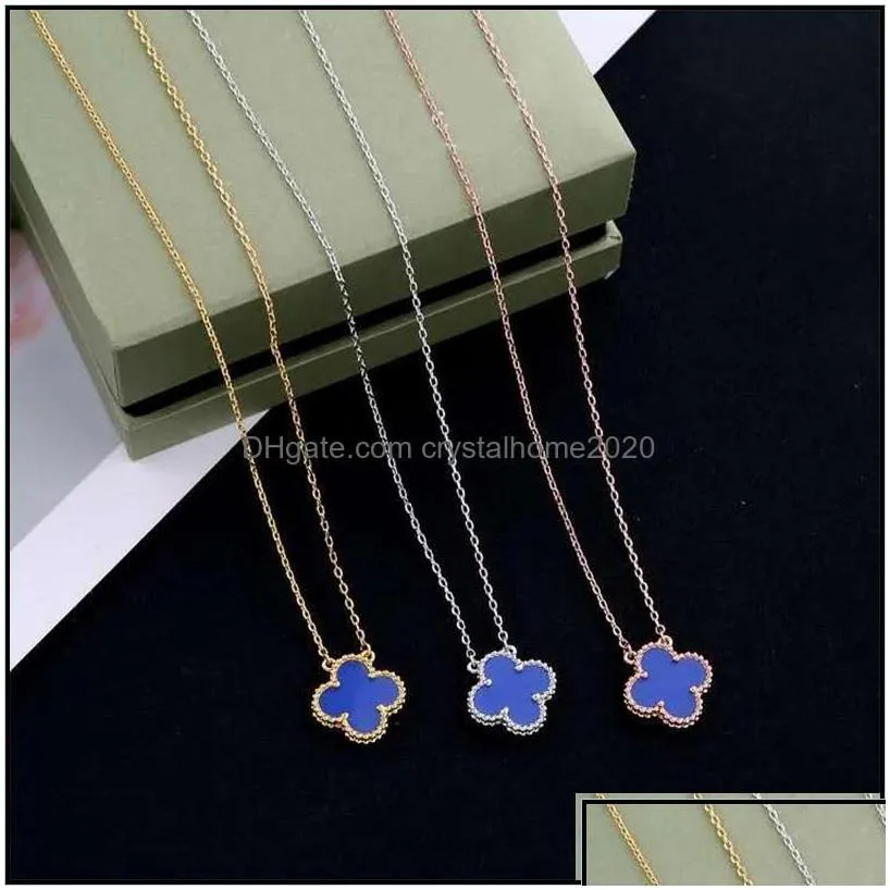 pendant necklaces classic clover necklace fashion designer womens high quality 18k gold korean jewelry gift drop delivery pendant