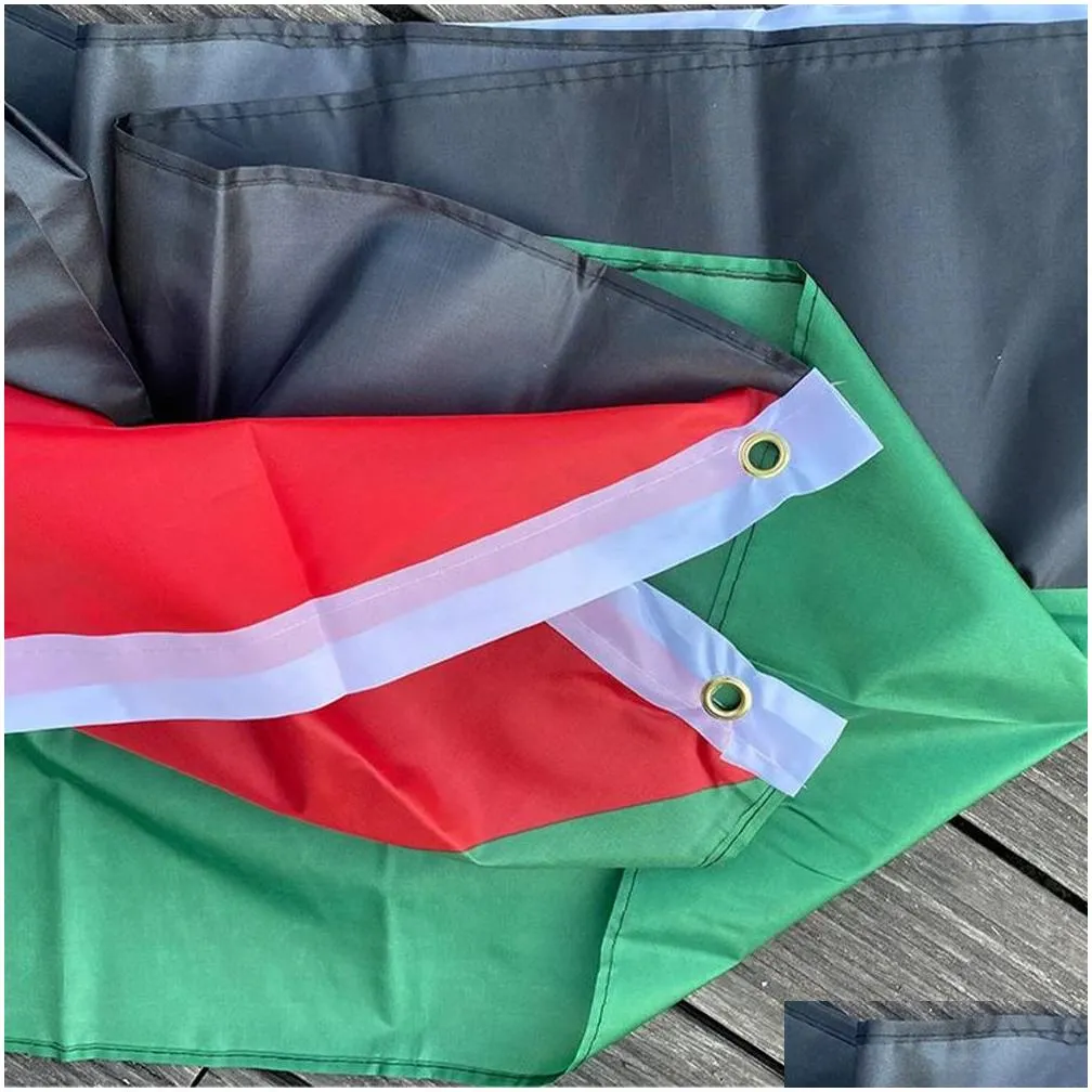 Banner Flags Zk20 100% Polyester 3 X 5 Ft 90X150Cm Palestine Flag Wholesale Factory Drop Delivery Home Garden Festive Party Supplies Otwlb