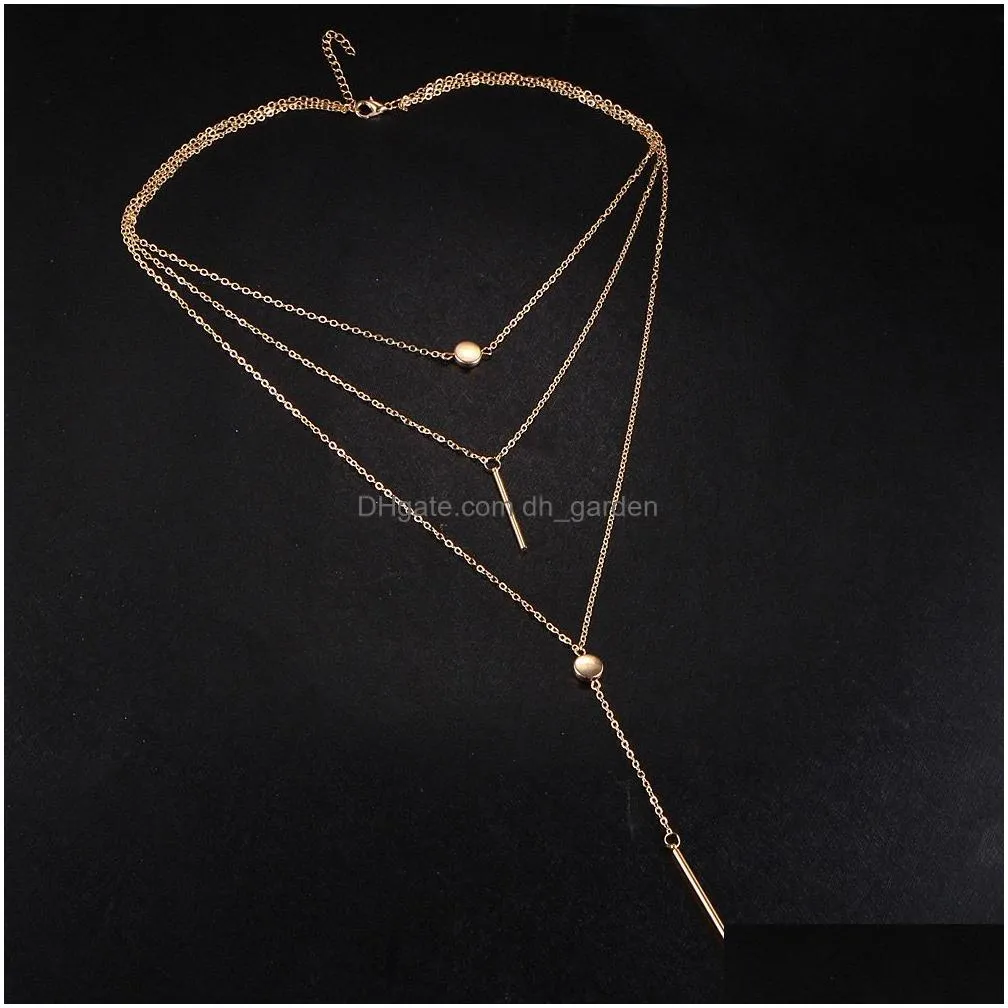 Pendant Necklaces New Bohemian Long Pendant Necklaces Lady Vintage Gold Star Necklace Mtilayer Statement Jewelry For Women G Dhgarden Otuoj
