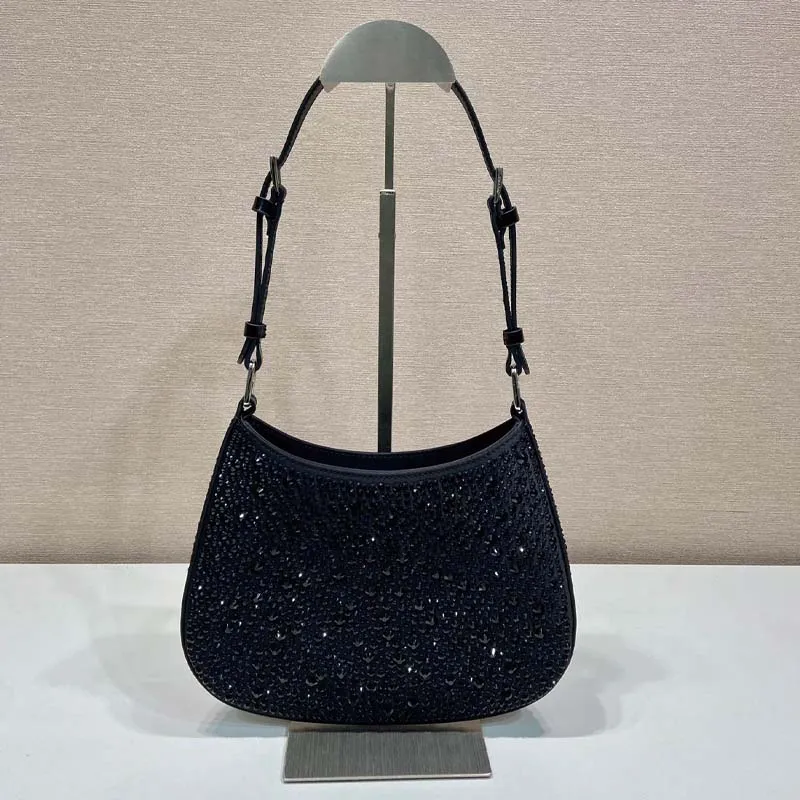 2023 Mantianxing Underarm Bag Satin Handbag Covered with Sparkling Imported Crystal Fashion Women's Shoulder Bag Trendy Crossbody Bag