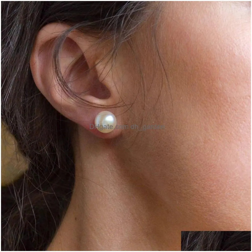 Stud Diameter Stud Earrings Sier Plated Women Imitation Pearl Hypoallergenic Earings Jewelry Drop Delivery Jewelry Earrings Dhgarden Otthe