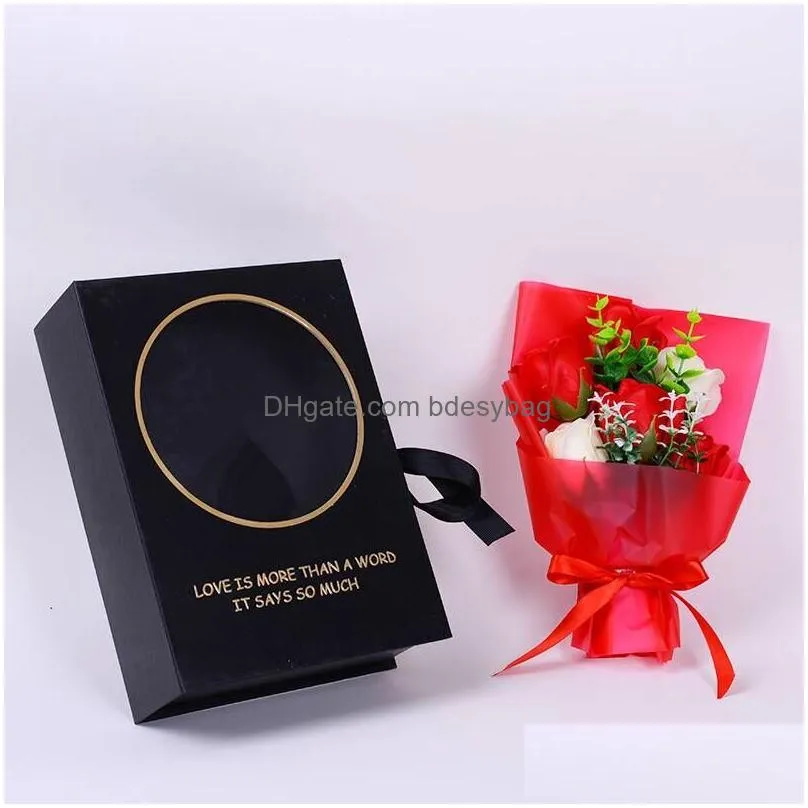 Decorative Flowers & Wreaths Creative Gift Box Packaging Soap Rose Bouquet Decorative Flowers Wedding Favors Birthday Party Christmas Dhdyl