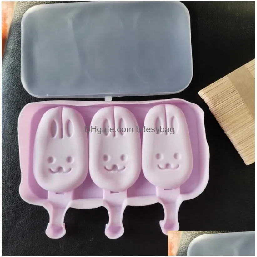 Ice Cream Tools Sile Ice Cream Tools Mold Popsicle Molds With Lid Diy Homemade Lolly  Maker Mod Drop Delivery Home Garden Kitchen, Dhcj1