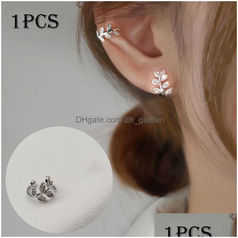 Ear Cuff New Fashion Leaf Clip Earring For Women Without Piercing Puck Rock Vintage Crystal Ear Cuff Girls Simple Jewerly Dr Dhgarden Oteso