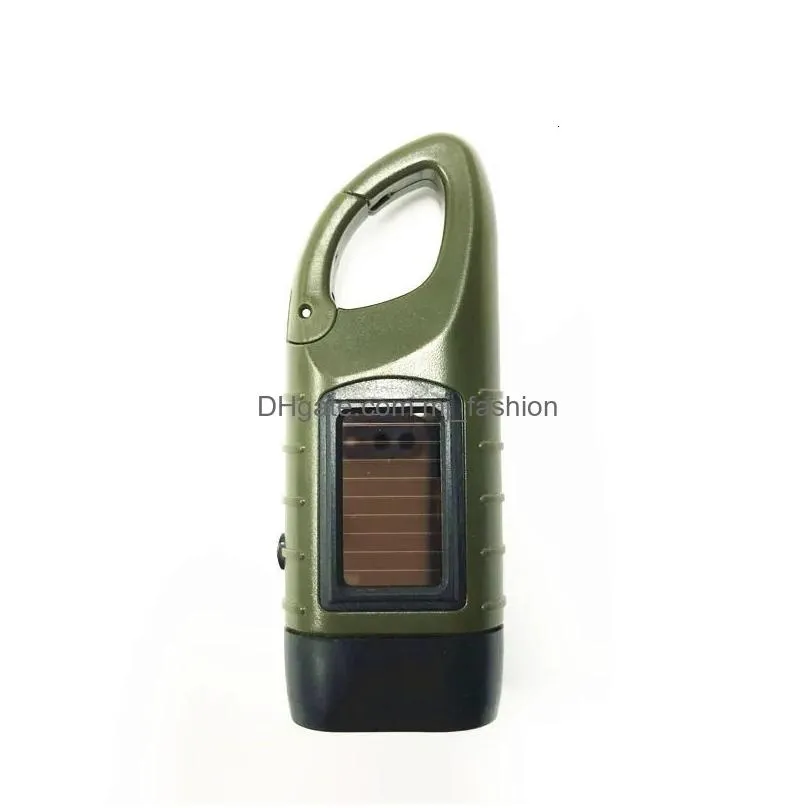 Flashlights Torches Flashlights Torches Waterproof Solar Powered Emergency Light Led Flashlight Survival Gear For Hiking Cam Home Safe Dh72R