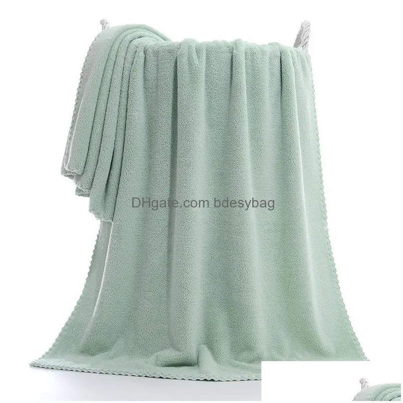 Other Bath & Toilet Supplies High Density Soft Charcoal Coral Veet Bath Towel Toilet Supplies Adt Absorbent Quick-Drying 70-140Cm Drop Dhukt