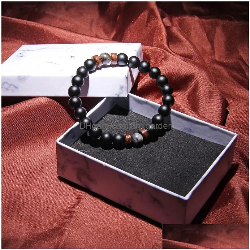 Beaded Beads Bracelet For Men Natural Volcanic Stone Bead Tibetan Buddha Chakra Bracelets Fashion Drop Delivery Jewelry Brace Dhgarden Otefb