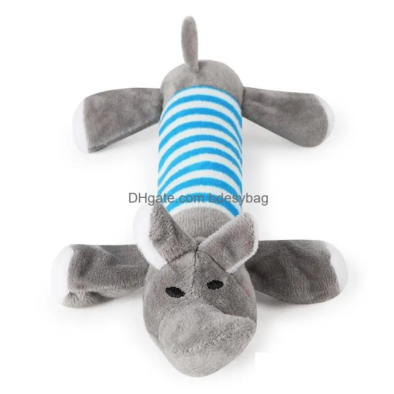 Dog Toys & Chews Cute Pet Dog Cat Funny Fleece Durability Plush Toys Squeak Chew Sound Interactive Toy Fit For All Pets Drop Delivery Dhxyq