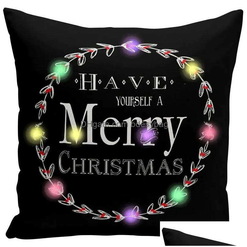 Pillow Case Led Lighting Pillow Case Christmas Cushion Er Home Sofa Pillowcase Living Room Decoration Drop Delivery Home Garden Home T Dhh9Q