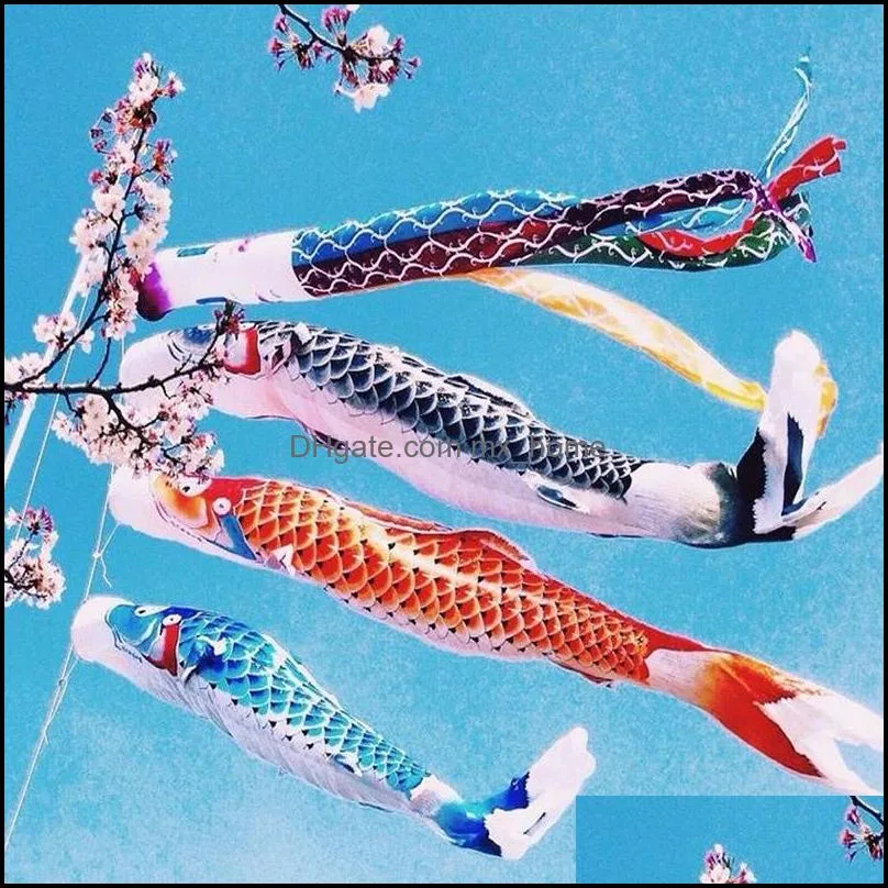 40/70/100 cm japan style carp wind sock flag wind chimes hanging decorations yard koinobori hanging decor 265902