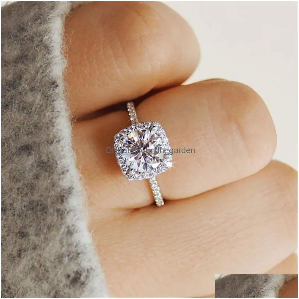 Band Rings Ring For Women Fashion Trendy Cubic Zirconia Gift Jewelry R842 Drop Delivery Jewelry Ring Dhgarden Otscr