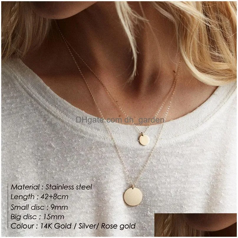 Pendant Necklaces 3Pcs Separated Stainless Steel Layered Necklaces Women Pendant Choker Chain Necklace Set Fashion Jewelry D Dhgarden Otuko