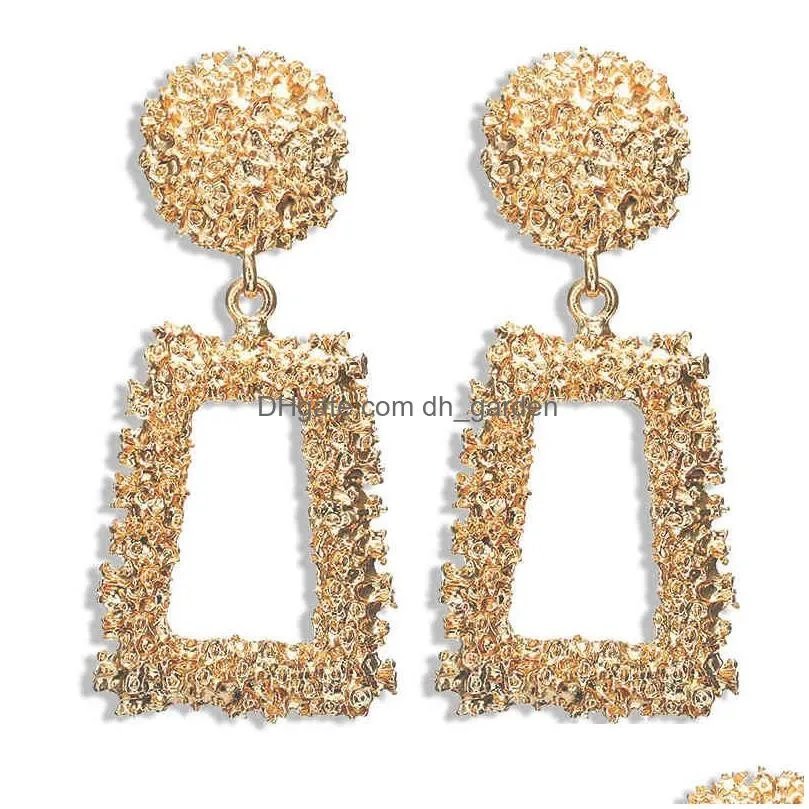 Hoop & Huggie Fashion Statement Hie 2021 Big Geometric Earrings For Women Hanging Dangle Earring Drop Modern Jewelry Drop De Dhgarden Otksc