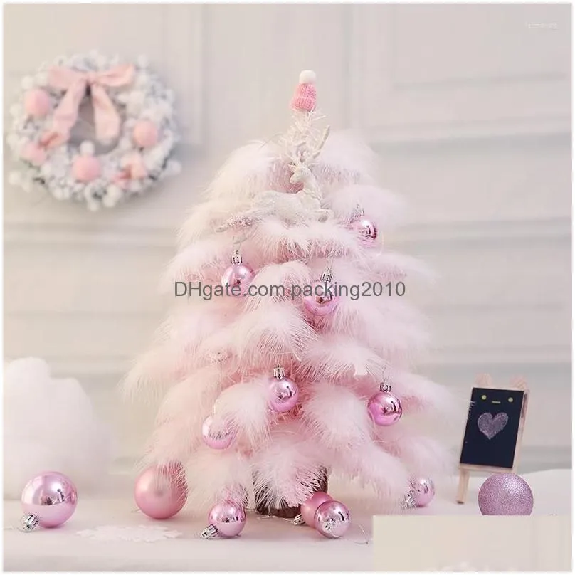 Christmas Decorations Christmas Decorations Pink Tree Artificial Mini Feather Diy Tabletop Decor Holiday Decoration Oranment Xmas Drop Dhcfs