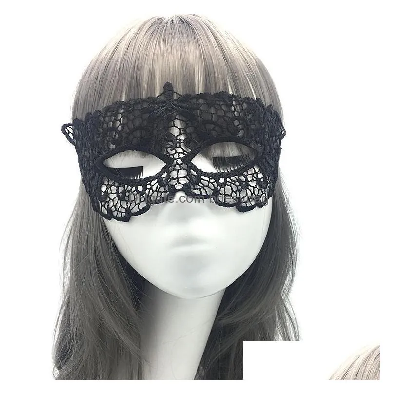 Party Masks Wholesale Black Y Lace Masquerade Mask For Carnival Halloween Half Face Ball Party Masks Festive Supplies Drop Delivery Ho Dhyka