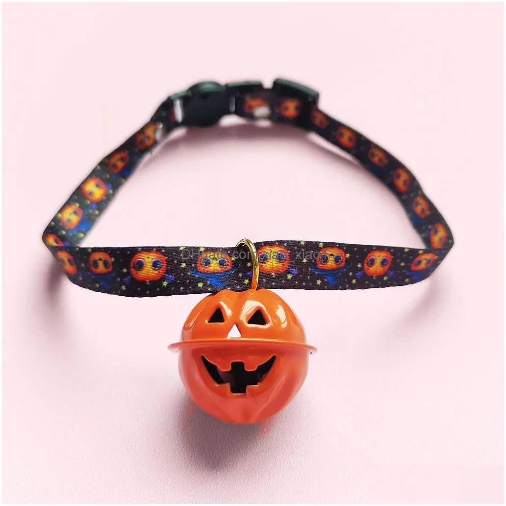 halloween bell pumpkin collar dog party decoration cat bell necklace