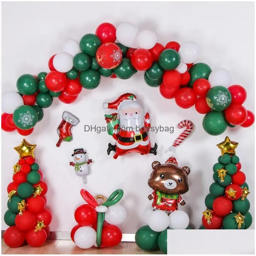 Other Event & Party Supplies Christmas Party Supplies Set Red And Green Latex Balloon Arched Garland Aluminum Foil Balloons Santa Clau Dhmup