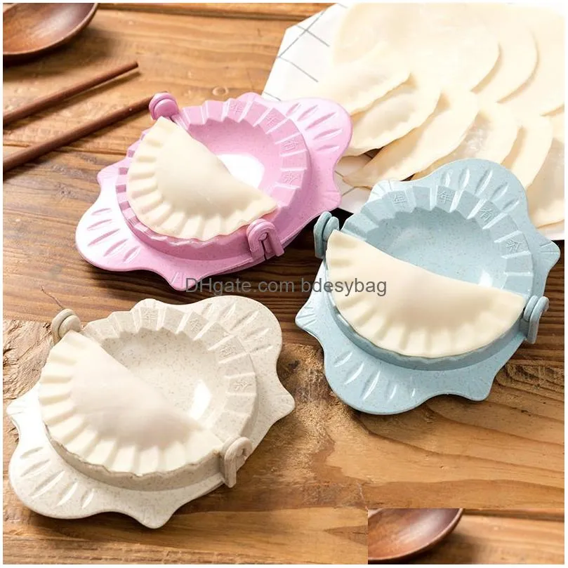 Other Kitchen Tools Diy Dumplings Maker Tool Wheat St Jiaozi Pierogi Mold Dumpling Clips Baking Molds Pastry Kitchen Accessories Drop Dhvbh