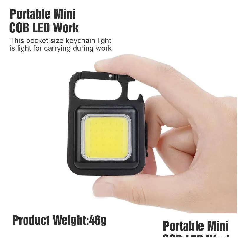 Other Home Appliances Outdoor Mini Cob Light Rechargeable Pocket Flashlight Bottle Opener Magnetic 4 Modes Emergency Drop Delivery Hom Otqim