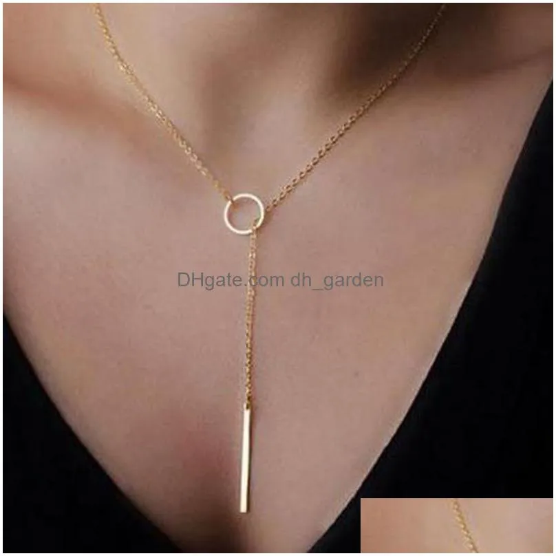 Pendant Necklaces New Fashion Simple Star Moon Pendant Necklace For Women Bijoux Maxi Statement Necklaces Collier Jewelry Dr Dhgarden Otram