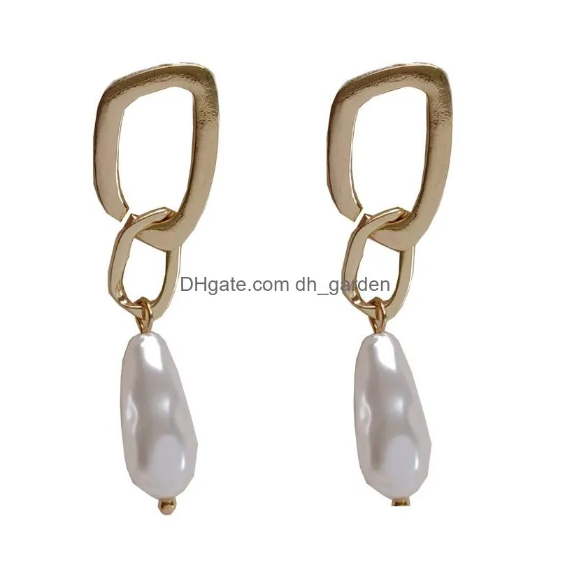 Dangle & Chandelier S925 Needle Fashion Jewelry Simated Pearl Drop Dangle Earring Sweet Vintage Statement Earrings For Girls Dhgarden Otxrz