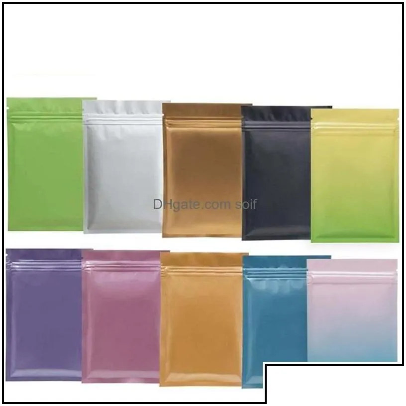 packing bags 100pcs/color mti color resealable zip mylar bag food storage aluminum foil bags plastic packing smell proof pouches 1 j