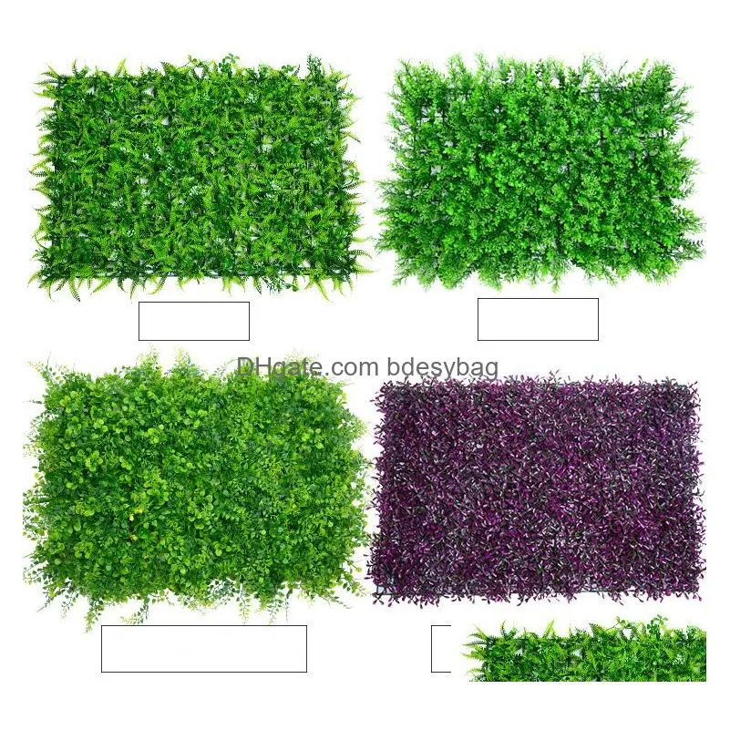 Faux Floral & Greenery 40X60Cm Faux Greenery Artificial Green Plant Lawns Carpet For Home Garden Wall Landsca Greenerys Plastic Lawn D Dhqps