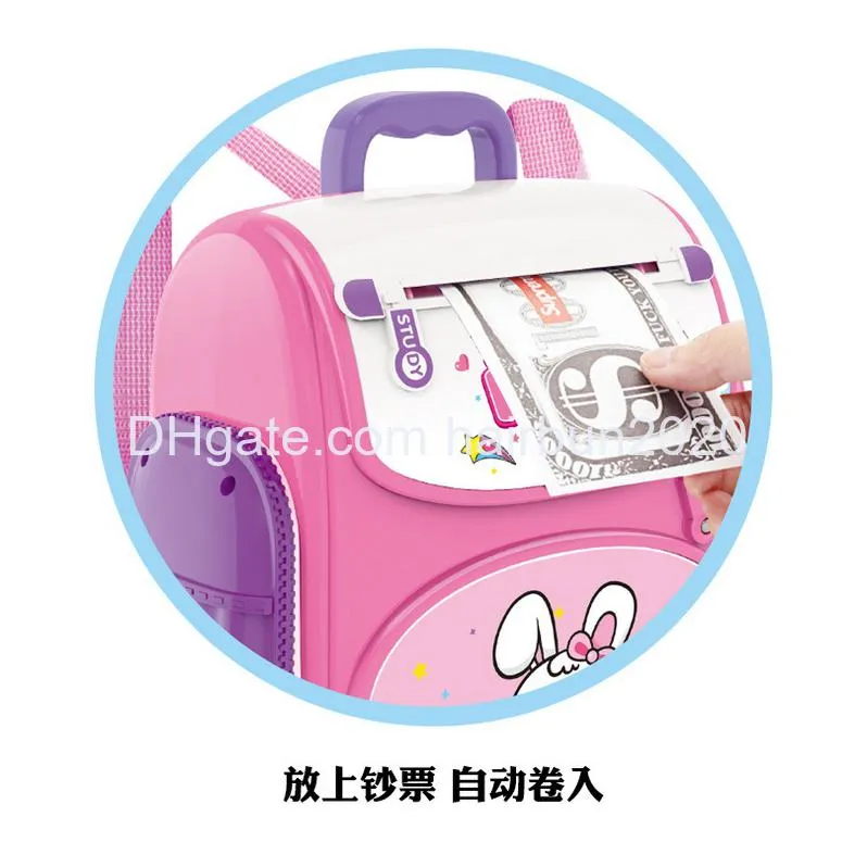 children intelligence bag to save piggy bank automatic fingerprint identification electric toy induction largecapacity password simulation