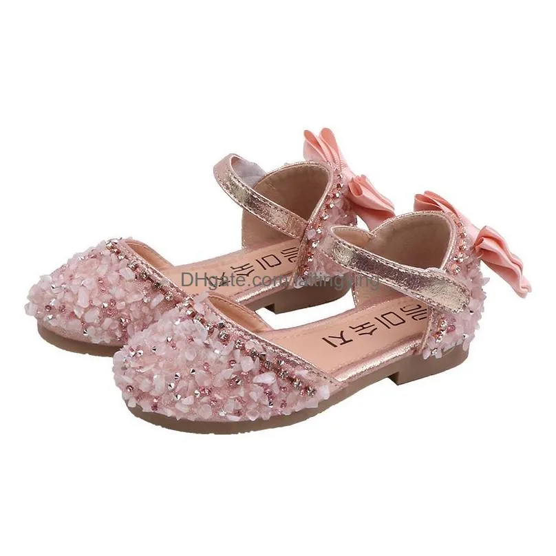 sneakers children princess shoes baby girls flat bling leather sandals fashion sequin soft kids dance party sparkly a986 221107