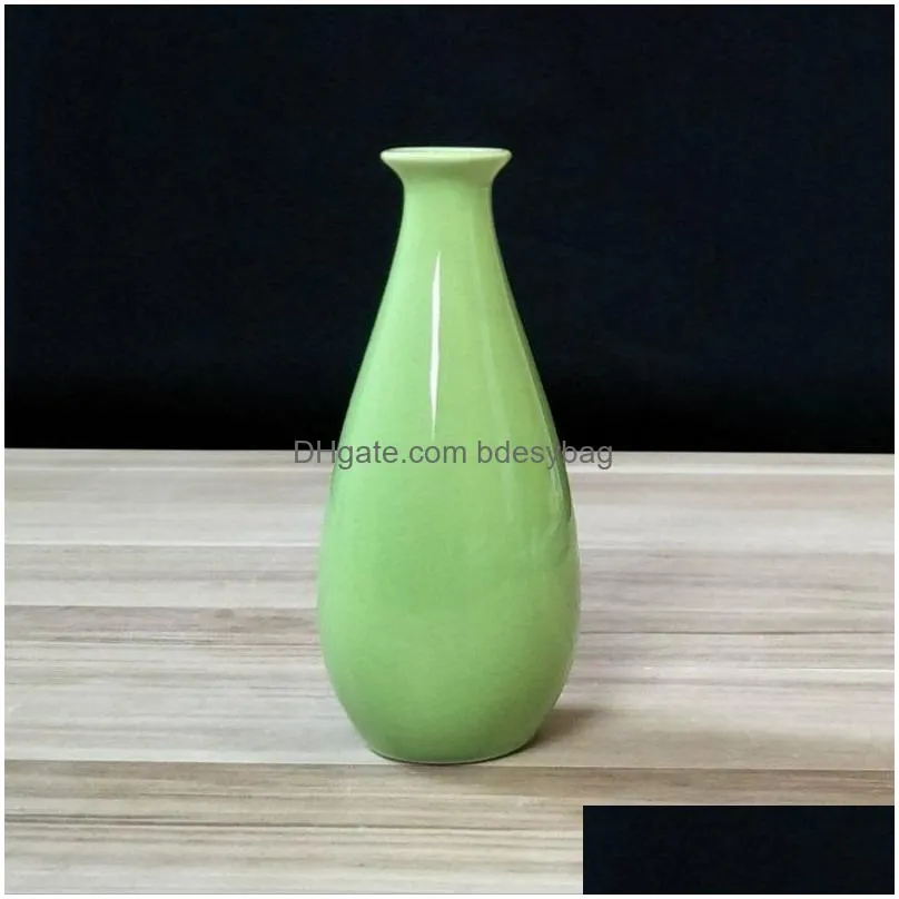 Vases Nordic Style Basket Flowers Vase Cute Mini Ceramic Flower Pot Aromatherapy Bottle Decoration Home Drop Delivery Home Garden Home Dhpy2