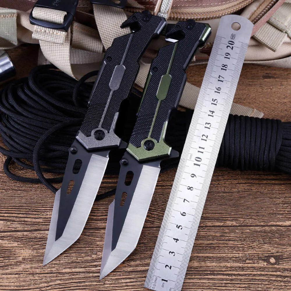 Folding Knife 8.46 '' Överlevnad Taktisk ficka 440C stålblad utomhus campingjakt knivar för självförsvar EDC-verktyg