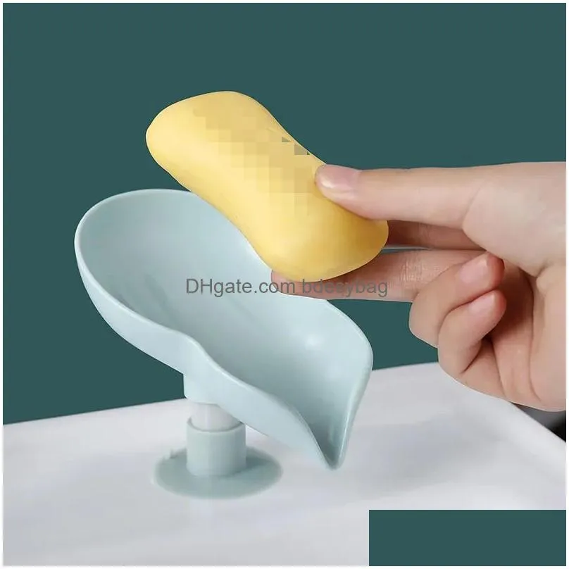 Soap Dishes Soap Holder Washbasin Box Dishes Bathroom Shower Stand Sponge Storage Plate Tray Accessories Gadget Drop Delivery Home Gar Dh2Ct