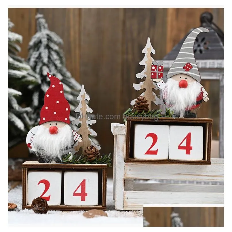 Christmas Decorations Creative Calendar Merry Christmas Decorations Pine Cone Wooden Ornaments For Home Noel Xmas New Year Gifts Drop Dhlkt