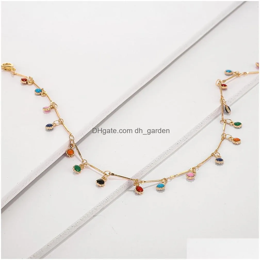 Chains Bohemian Colorf Beaded Necklace For Women Charms Tassel Clavicle Chain Chockers Handmade Jewelry Drop Delivery Jewelr Dhgarden Otkzr