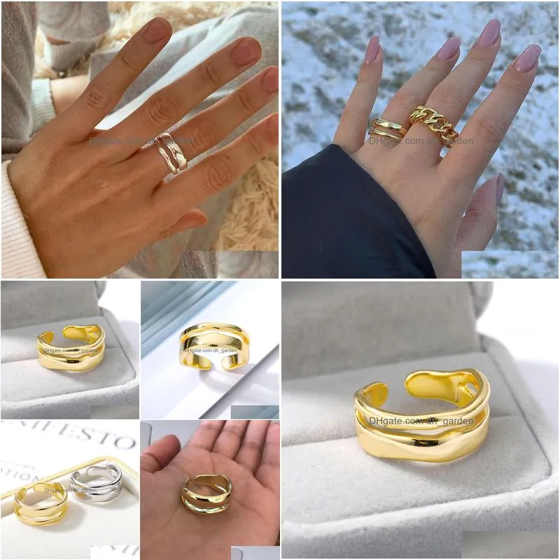 Band Rings Hip Hop Rock Metal Geometry Round Rings Punk For Men Stainless Steel Gold Finger Ring Jewelry Women Accessories M Dhgarden Otoro