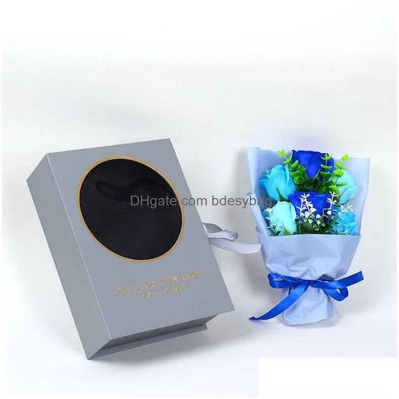 Decorative Flowers & Wreaths Creative Gift Box Packaging Soap Rose Bouquet Decorative Flowers Wedding Favors Birthday Party Christmas Dhdyl